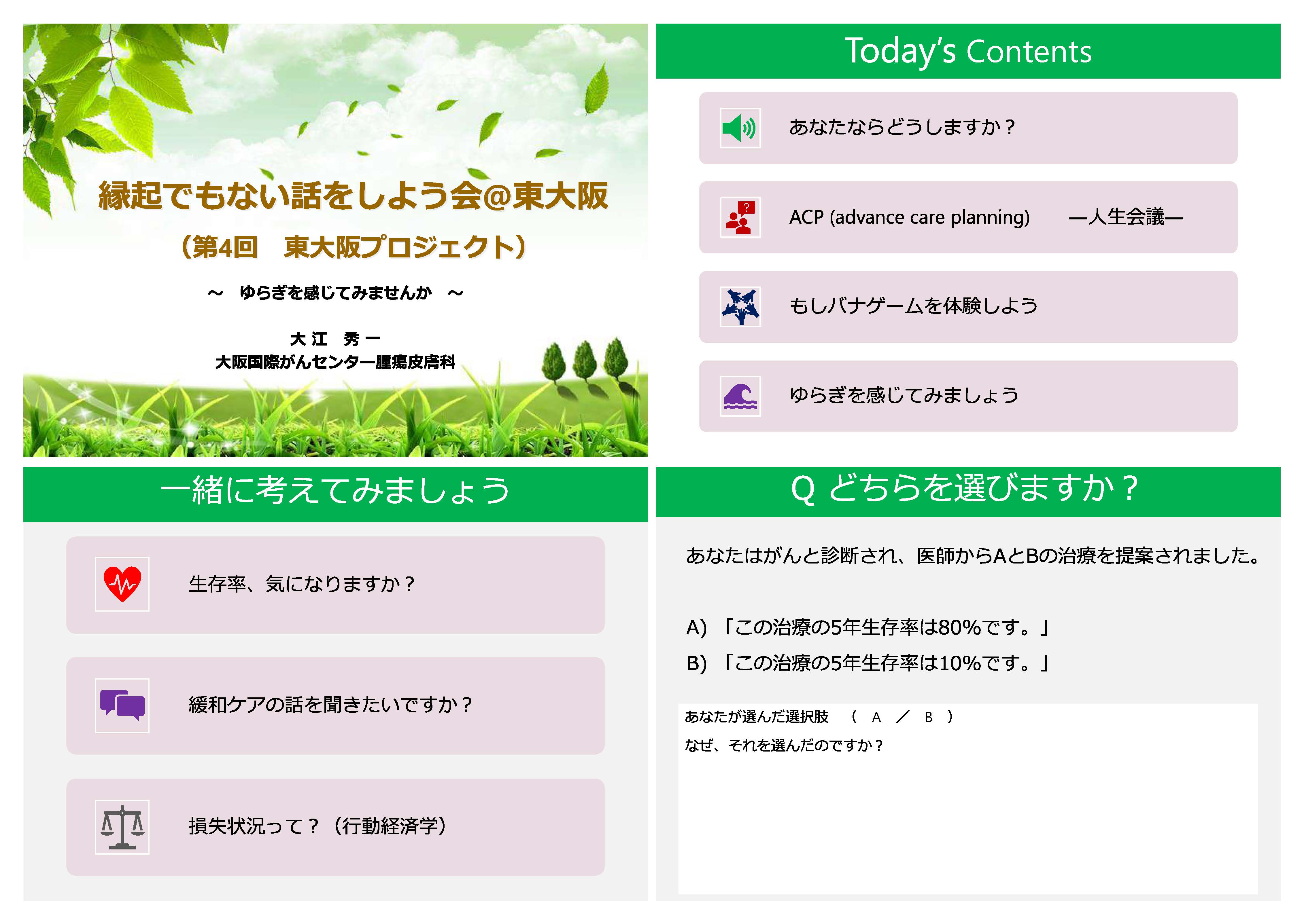 縁起でもない話をしよう会 第4回東大阪プロジェクトを開催しました かわべクリニック
